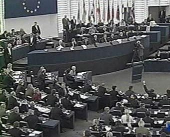Заседание Европарламента в Страсбурге, кадр телеканала "Россия" Заседание Европарламента в Страсбурге, кадр телеканала "Россия"